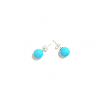 Blue Turquoise and Sterling Silver Stud Earrings Blue Turquoise and Sterling Silver Stud Earrings